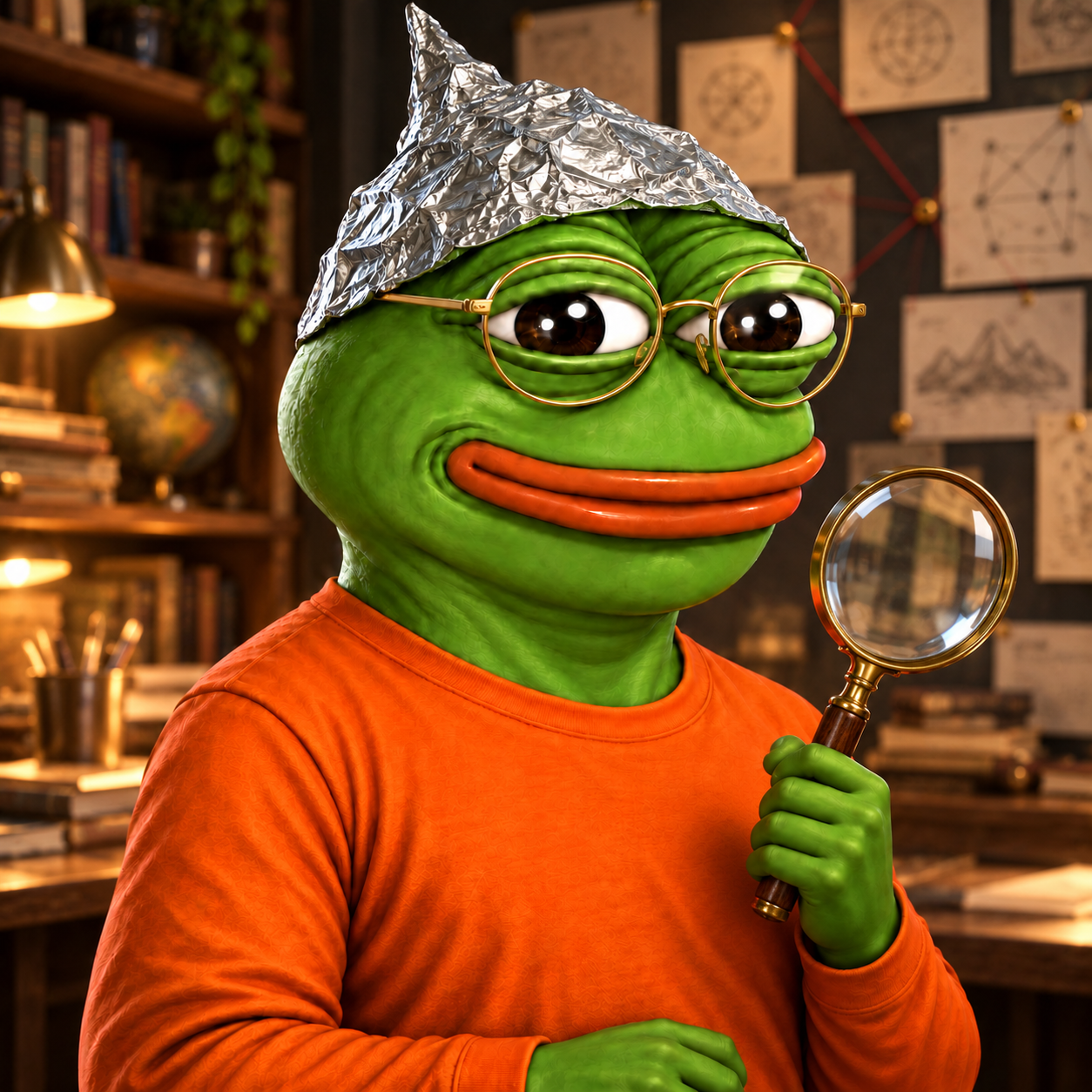 FROGUZA concept: Ten Thousand Hours holding Magnifying Glass in Research Rabbit Hole.