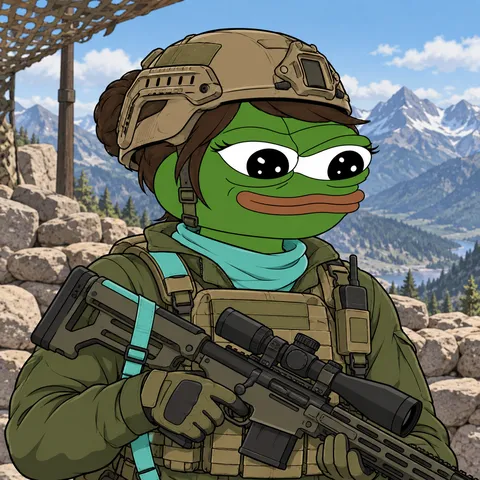 The Army Fren concept: Glass Half Tactical, Designated Markswoman, holding Modern Scoped Rifle.
