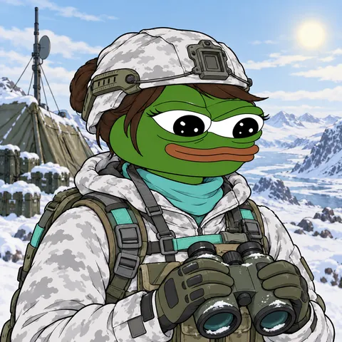 The Army Fren concept: Snow Problem Fren, Arctic Scout, holding Winter Recon Binoculars.