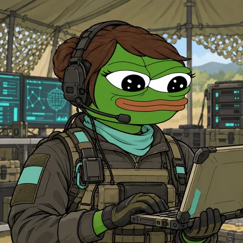 The Army Fren concept: Circuit Protecc, Cyber Field Technician, holding Rugged Laptop.