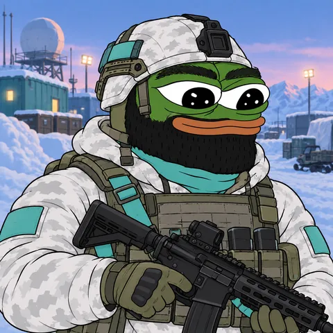 The Heavy Fren concept: Cold Storage Conviction, Arctic Defender, holding Cold-Weather Patrol Carbine.