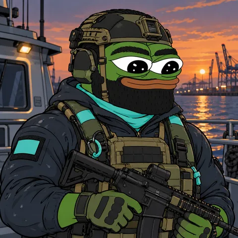 The Heavy Fren concept: Ocean Of Conviction, Maritime Security, holding Compact Patrol Rifle.