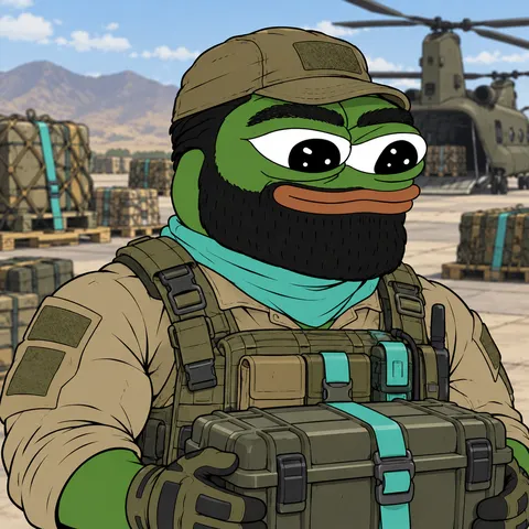 The Heavy Fren concept: Node Hauler, Logistics Specialist, holding Rugged Supply Case.