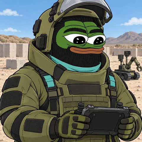 The Heavy Fren concept: Blast Proof Belief, EOD Specialist, holding Bomb Disposal Robot Controller.