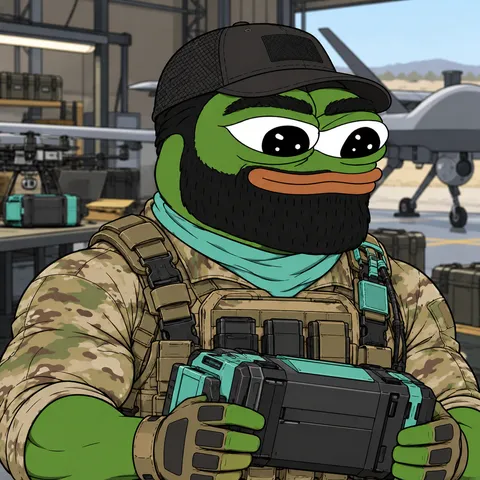 The Heavy Fren concept: Battery Of Frens, Drone Support Crew, holding Large UAV Battery Module.