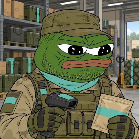 The Veteran concept: Sustain The Frens, Quartermaster, holding Supply Scanner.